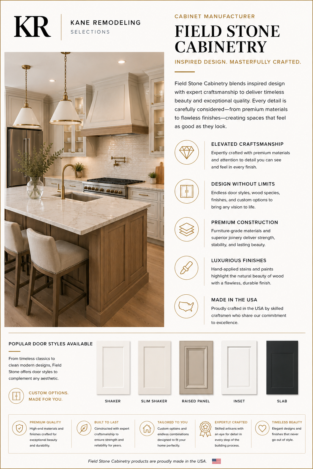 Fieldstone Cabinetry sample kitchen
